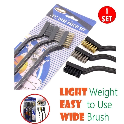 Picture of 3Pcs- Steel Brush Copper Brush Nylon Wire Brush Nozzle Hot Bed Cleaning Brush 170mm For 3D Printer Mobile SMD Chip Repairing Toothbrush Scrubbing Gap Rust Cleaning Tools