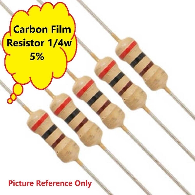 Picture of 50Pcs- Resistor 1K Ohm 1/4W 5% Carbon Film Resistor 0.25w High Quality