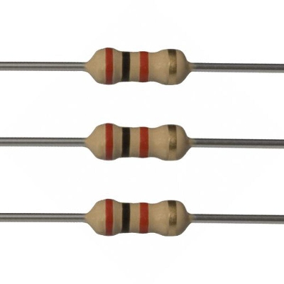 Picture of 50Pcs- 220 Ohm Resistor 5% 220 Ohm Carbon Film 220 Ohm Resistors 1/4W Resistance 0.25 Watt 5% Tolerance Fixed Resistors 2 Pin Leads