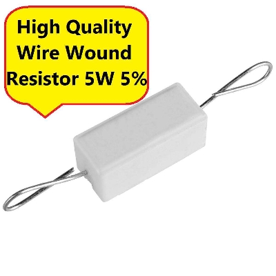 Picture of 5Pcs- 5Watt 33 Ohm Wirewound 5W 33 Ohm Ceramic Cement Wirewound Resistor 33 Ohm 5 Watt Wire Wound Axial Lead Fixed Cement Resistor 5% Tolerance Electronics Circuitry & Parts