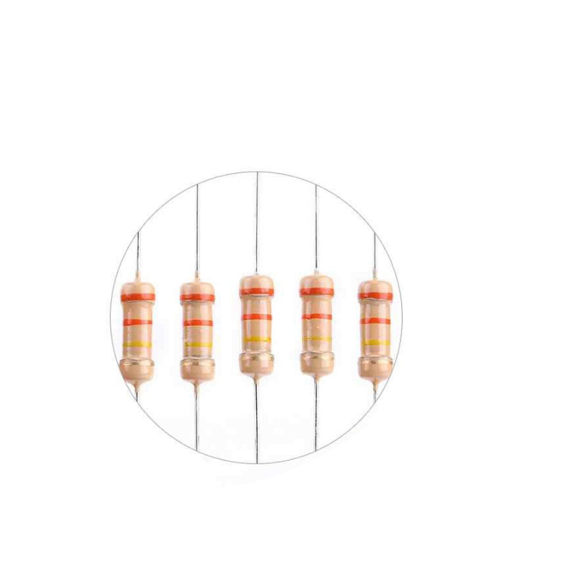 Picture of 25 Pcs 10K Ohm 1/2W 5% Carbon Film Resistors Electronic Kit