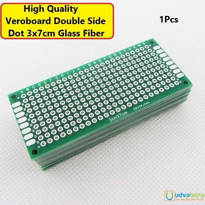 Picture of Veroboard Double Side Dot 3x7cm Glass Fiber Stripboard PCB Printed Circuit Board Project Board For Prototyping Weld Soldering Arduino DIY