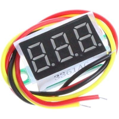 Picture of Mini Digital Car Voltmeter 0.36″ Inch Blue LED Display DC 0-100V 3 Wire Volt Meter Blue Color Battery Voltage Checker Panel Indicator Monitor