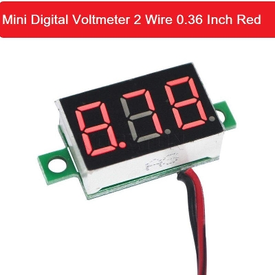 Picture of RED 2-Wire DC Voltmeter 0.36" Inch Mini Digital Car Voltmeters 2 Wire 0.36" Inch Red LED Display DC 0-100V Volt Meter Battery Voltage Checker Panel Indicator Monitors Electronics Circuitry & Parts
