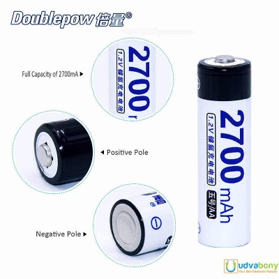 Picture of Best Quality AA Ni-MH 1.2v 2700mAh DoublePow Rechargeable 14500 Battery For Solar Light Remote Mic Digital Camera MP3 Player Razor LED Trimmer Etc