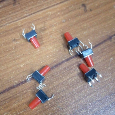 Picture of 10Pcs RED Head Momentary 4Pin Tactile Tact Push Button Switch 4 Pin 6x6x10mm On Off PCB DIP Through Hole Touch Switch Momentary Push Button Switch Square Push Switch Light Switches