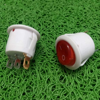 Picture of 3Pcs WHITE BLACK Color 3 Pin KCD1 Rocker Switches AC 250V 10A 3Pin On Off Full Illuminated Neon RED Indicator SPST Power Switch For Auto Car Boat IPS UPS