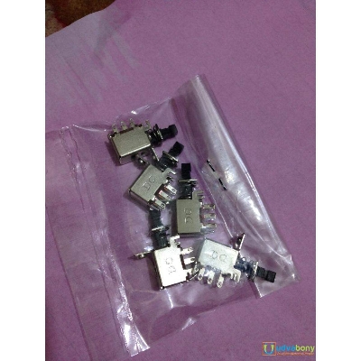 Picture of Right Angle PCB DPDT Double Pole Push Button Switch 6 Pin Self-locking -5pcs - Beige