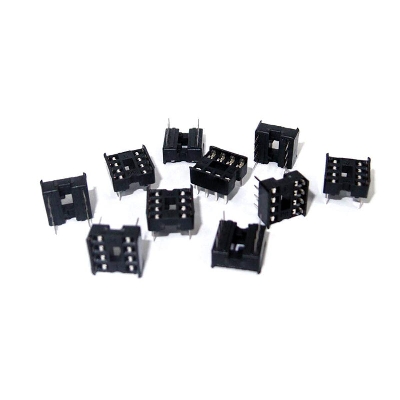 Picture of 5Pcs- 8Pin IC Base 8 Pin PCB Mount Low Cost IC Socket DIL DIP IC Socket PCB Mount Connector Adaptor Solder Type IC Base Socket For 8 Pin IC Electrical Circuitry & Parts - Green