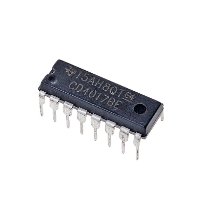 Picture of 2Pcs- CD4017BE CD4017 CD-4017 4017 DIP-16 Pin Dual In Package Sound Controlled Toggle Switch Using Decade Counter IC Breadboard Friendly IC Electrical Circuitry & Parts