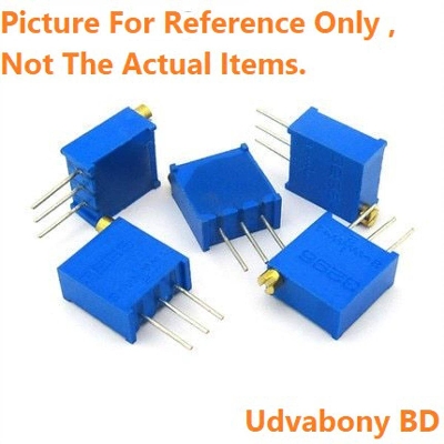 Picture of 3296 502 Square Cermet 5K Ohm 1/2W Vertical Potentiometer Variable Resistors 3 Pin 5K Ohm Trimpot Trimmer 502 Potentiometer 25 Turn 3 Pin 3296 Adjustment Trim Pot Electrical Circuitry & Parts - 3Pcs