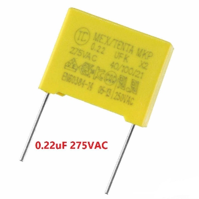 Picture of 3Pcs- YELLOW BOX TYPE 0.22uF 275VAC Electric Power Polypropylene Metal Film Box Capacitor Axial Film Molded 0.22uF 275VAC Capacitors Electronics Circuitry & Parts