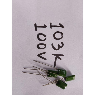 Picture of 10Pcs- Metallized Polypropylene Film 2A103J Capacitor 10nF 100V Mylar Polyester Film