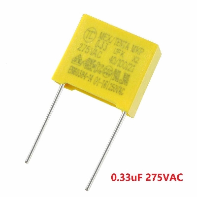 Picture of 3Pcs- YELLOW BOX TYPE 0.33uF 275VAC Electric Power Polypropylene Metal Film Box Capacitor Axial Film Molded 0.33uF 275VAC Capacitors Electronics Circuitry & Parts