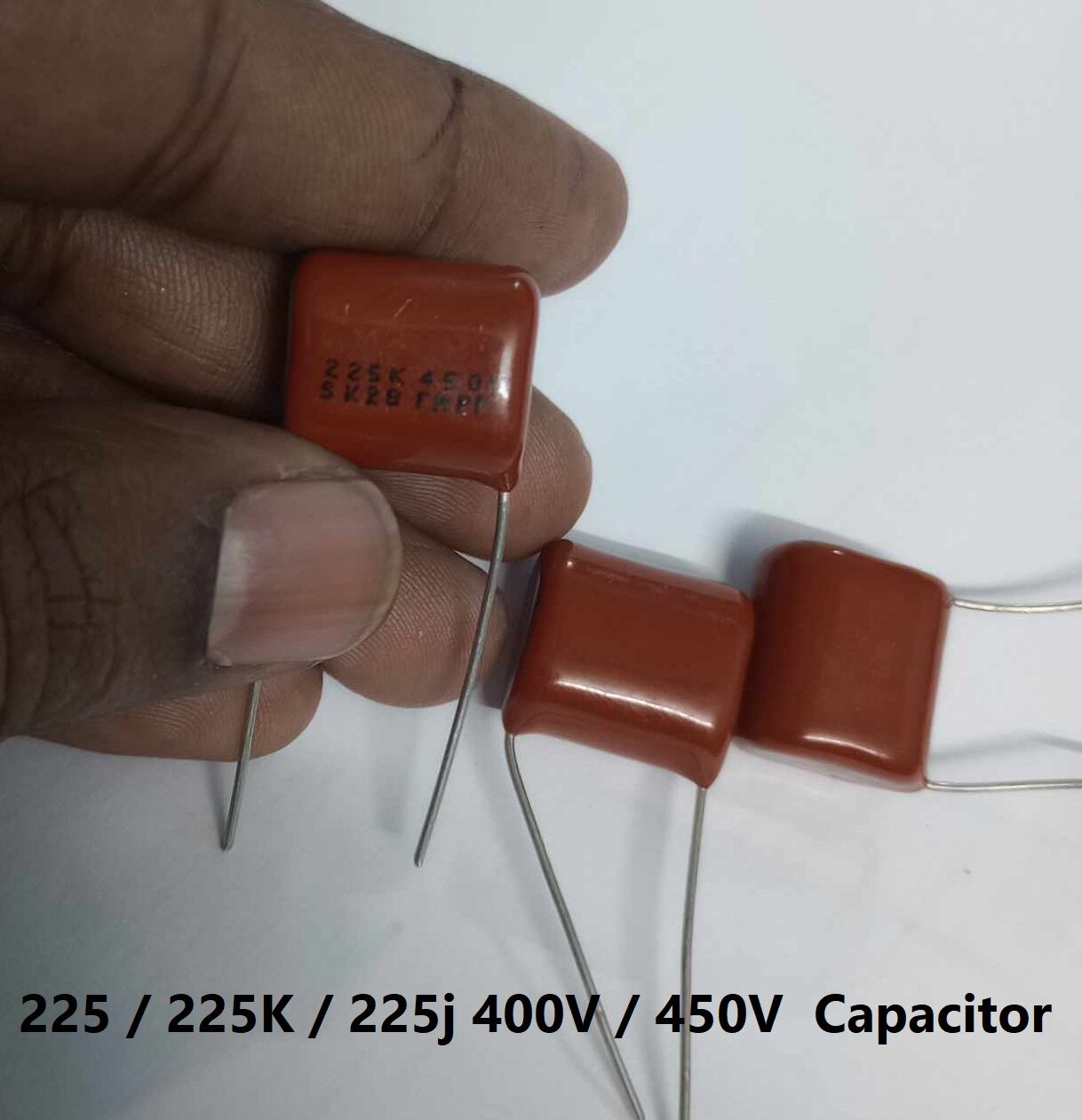 Picture of 3Pcs- Capacitors 225K / 225J 400V / 450V METALLIZED 225j 400V Metallized 225 450V Polypropylene Capacitor Mylar 2200nF Polyester Film Capacitors 2 Pin Leads