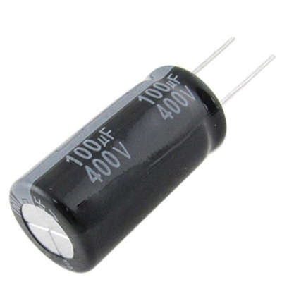 Picture of RADIAL 100uF 400V Electrolytic Capacitors 100uF 400V Radial Polarized Aluminum Electrolytic Capacitor THT Electrolytic Radial Capacitors Electronics Circuitry & Parts