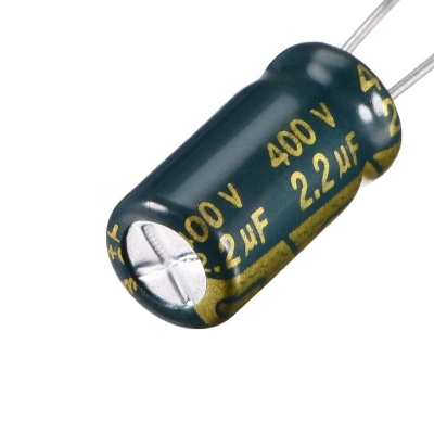 Picture of 5Pcs- RADIAL 2.2uF 400V Electrolytic Capacitors 2.2uF 400V Radial Polarized Aluminum Electrolytic Capacitor THT Electrolytic Radial Capacitors Electronics Circuitry & Parts