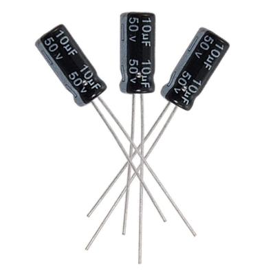 Picture of 20Pcs- RADIAL 10uF 50V Electrolytic Capacitors 10uF 50V Radial Polarized Aluminum Electrolytic Capacitor THT Electrolytic Radial Capacitors Electronics Circuitry & Parts