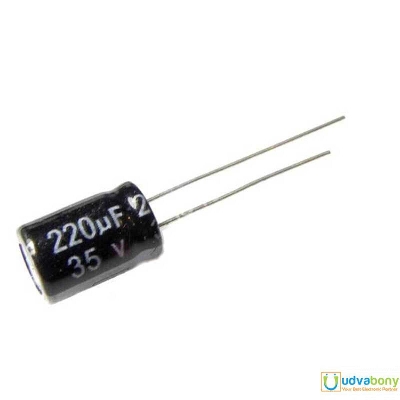 Picture of 10Pcs- RADIAL 220uF 35V Electrolytic Capacitors 220uF 35V Radial Polarized Aluminum Electrolytic Capacitor THT Electrolytic Radial Capacitors Electronics Circuitry & Parts