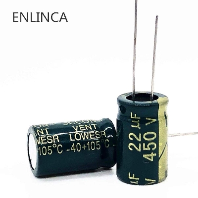 Picture of 2Pcs- RADIAL 22uF 450V Electrolytic Capacitors 22uF 450V Radial Polarized Aluminum Electrolytic Capacitor THT Electrolytic Radial Capacitors Electronics Circuitry & Parts
