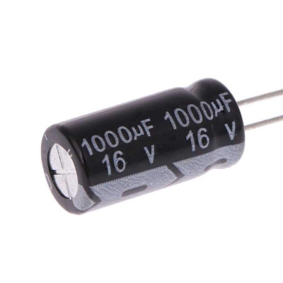 Picture of 10Pcs- RADIAL 1000uF 16V Electrolytic Capacitors 1000uF 16V Radial Polarized Aluminum Electrolytic Capacitor THT Electrolytic Radial Capacitors Electronics Circuitry & Parts
