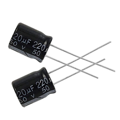 Picture of 10Pcs- RADIAL 220uF 50V Electrolytic Capacitors 220uF 50V Radial Polarized Aluminum Electrolytic Capacitor THT Electrolytic Radial Capacitors Electronics Circuitry & Parts