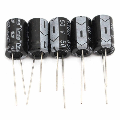 Picture of Radial 330uF Electrolytic Capacitor 50V-5Pcs