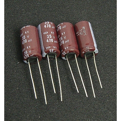 Picture of Radial 470uF Electrolytic Capacitor 35V-10Pcs