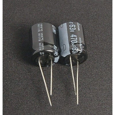Picture of Radial 470uF Electrolytic Capacitor 63V-10Pcs