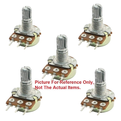 Picture of 2Pcs- 3 Pin 250K Potentiometer Panel Mount 250K Ohm 1/2 Watt 3 Terminal Single Gang Linear Taper Rotary Potentiometer 250K Ohm Adjustable Variable Resistor Potentiometer Pot Electrical Circuitry & Parts