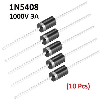 Picture of 10Pcs- 1N5408 1N-5408 5408 1000V 3A General Purpose Rectifier Diode Silicon Junction Diodes DO-201AD Package Electronics Circuitry & Parts Diodes 