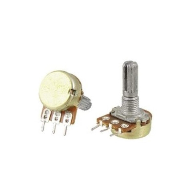 Picture of 3Pcs- 3 Pin 100K Potentiometer Panel Mount 100K Ohm 1/2 Watt 3 Terminal Single Gang Linear Taper Rotary Potentiometer 100K Ohm Adjustable Variable Resistor Potentiometer Pot Electronics Circuitry & Parts