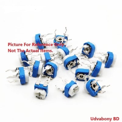 Picture of RM065 RM-065 VR 100K Ohm 104 Potentiometer Trimmer Trim Pot 100K Ohm 104 Trimpot Potentiometer Variable Resistor Top Adjustment Single Turn 6mm V/R Electronics Circuitry & Parts - 10 Pcs