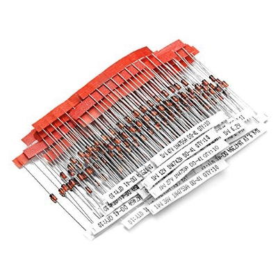 Picture of 15V 1/2Watt Zener Diodes 0.5W 1/2w 15V 1N5245 Through Hole Voltage Regulator Zener Diodes DO-35 DIP Values Assortment Kit For Electronics Circuitry & Parts DIY 