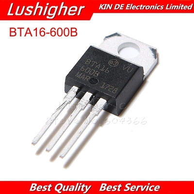 Picture of A Class TRIAC BTA16-600B BTA16 16A 600V Thysitor Isolated Bidirectional SCR Transistor THT Package TO-220 Transistors Electrical Circuitry & Parts