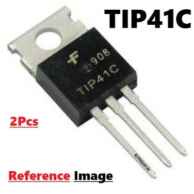 Picture of 2Pcs- Chinese TIP41C TIP41 TIP-41 TIP 41 NPN Transistor 100V 6A 65W 3 Pin General Purpose NPN Transistor TO-220 Epitaxial Silicon Power Transistor Electrical Circuitry & Parts