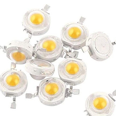 Picture of 10Pcs- 8mm Bead Diameter WHITE Color 3 Watt DC 3.1V 3.7V Ultra Bright White 3W COB LED SMD Chip 3.7V DIY LED Light Bulbs