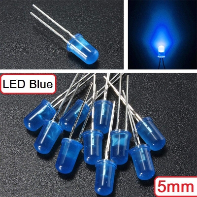 Picture of 50Pcs- 5mm Colorful BLUE ICE Cream LED 5mm ICE Cream LED Light Emitting Diode Basic Blue Light Bulbs For Electronics Project Indicator Front Panels LED Light DIY