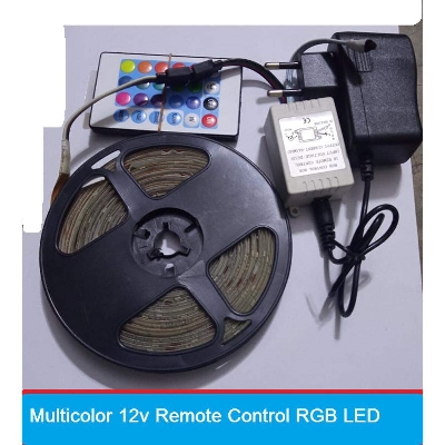 Picture of Multicolor 12v Remote Control RGB LED Strip Color Changing Light For Bedroom Living Room Kitchen Garden Party Decoration LED Strip Lighting