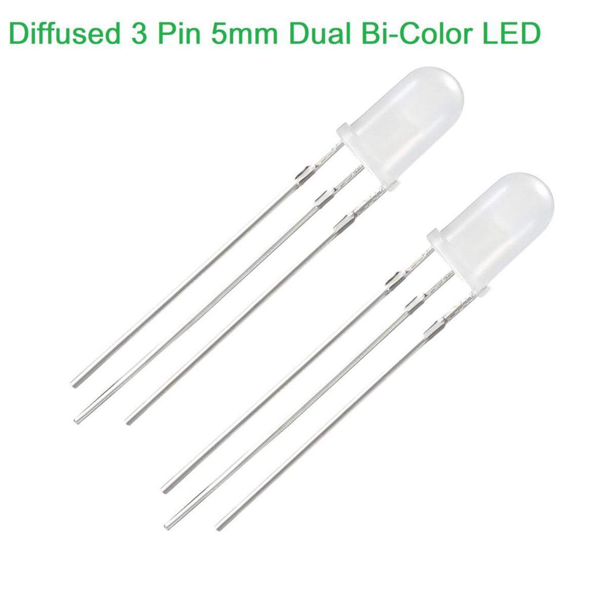 Picture of 10Pcs- 3Pin Bi Color Supper Bright 3 Pin 5mm Dual Bi-Color LED Diode Lights Emitting Diodes LEDs Blinking Bulb For Electronics Science Project