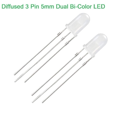 Picture of 10Pcs- 3Pin Bi Color Supper Bright 3 Pin 5mm Dual Bi-Color LED Diode Lights Emitting Diodes LEDs Blinking Bulb For Electronics Science Project