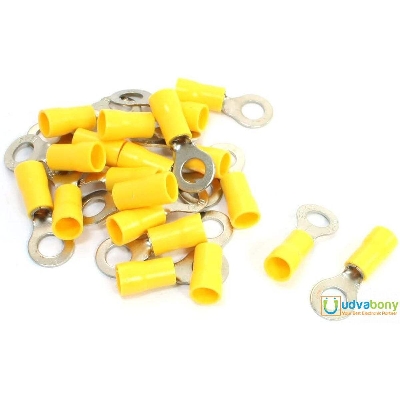Picture of 10Pcs- 12-10mm Insulated Ring Terminal 12-10mm AWG YELLOW Crimp 5.5-6mm Hole Quick Disconnects Wire Terminal Connector Nylon Wiring Kit For Battery Cables Connections 