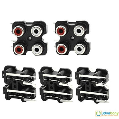 Picture of PCB Mount Stereo Audio Video Jack AV/RCA Socket 4 Position Female Connector-5Pcs - Multicolor