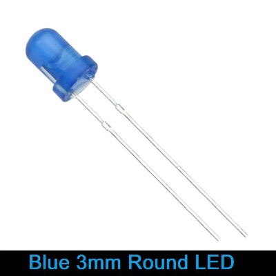 Picture of 50Pcs- 3mm LED BLUE 3mm Round LED Lights Emitting Diode Basic Blue Light Bulbs For Electronics Project Indicator Front Panels Light DIY