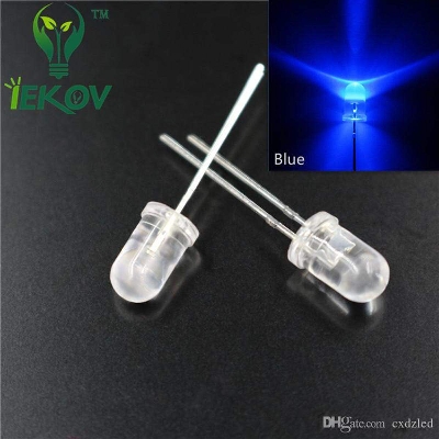 Picture of Water Clear LED Blue 5mm Ultra Bright-50Pcs