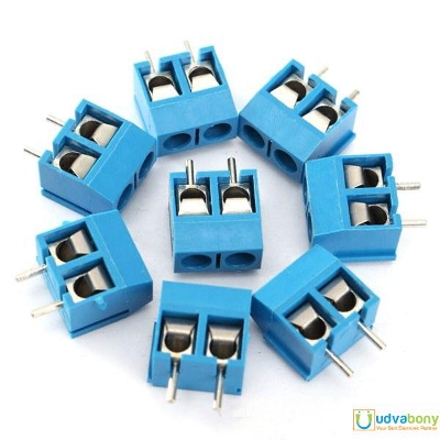 Picture of 5Pcs- 2Pin BLUE Color KF301-2P 2 Pin Plug-In PCB Mount Straight Screws Terminal Block Connector 5.08mm Pitch Socket Strips For Electronics Cables Connectors Terminals