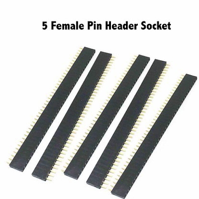 Picture of 2Pcs- 40x1 ROW Female Header Pin 40x1 Straight Pins Single Row 2.54mm Pitch Pin Female Header Connectors Strip For Breadboard Friendly Electronics Circuitry & Parts