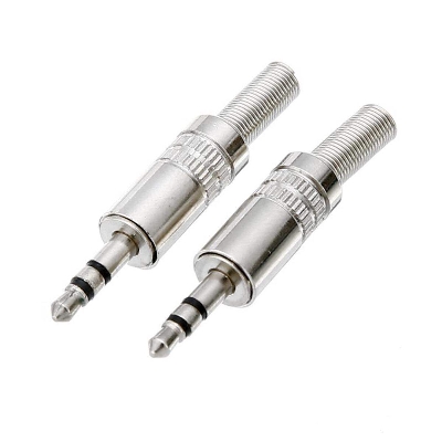 Picture of 5Pcs P106A P-106A MALE 3.5mm 3Pin Metal Body Stereo Male Audio Headphone Jack Cables Connector Earphone Plug For Mobile Phone Laptop Desktop PC MP3 Video Sockets