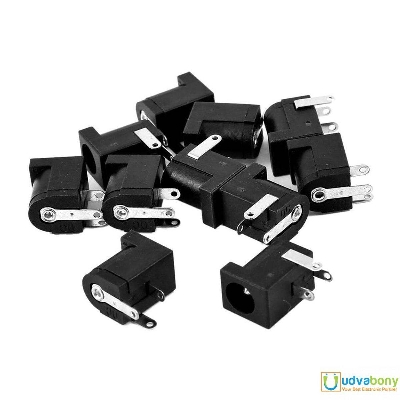 Picture of 5Pcs- DC-005 P.C.B Mount RIGHT Angle Female 2.1mm 3 Pin 90 Degree DC005 5.5×2.1mm 5V 12V 24V DC Power Supply Socket Chassis Connector For LED Strip Cables Connectors 