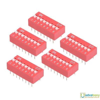 Picture of 2Pcs- DIP 8 Position DIP Switches 8 Position 2.54mm Pitch Horizontal DIP Switch Eight Positions Piano Type Dial DIP Slide Switch For Electronics Circuit PCB